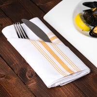 Snap Drape 53771822NH008 Gold Softweave Bistro Striped Cloth Napkins, 18 inch x 22 inch - 12/Pack