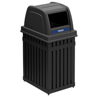 Commercial Zone 72740199 ArchTec Parkview 25 Gallon Black Rectangular Trash / Recycling Receptacle with Decals