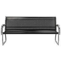 Commercial Zone 725001 Skyline Series 4' Black and Stainless Steel Indoor / Outdoor Bench