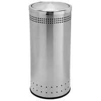Commercial Zone 780729 Precision 15 Gallon Imprinted Stainless Steel Round Trash Receptacle and Swivel Lid Set