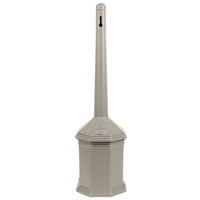 Commercial Zone 710302 Smokers' Outpost Site Saver Beige Snap-Lock 5 Qt. Cigarette Receptacle