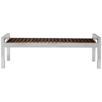 Commercial Zone 725453 Skyline Series 5' Espresso Wood and Stainless Steel Indoor / Outdoor Bench