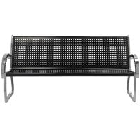 Commercial Zone 725101 Skyline Series 6' Black and Stainless Steel Indoor / Outdoor Bench