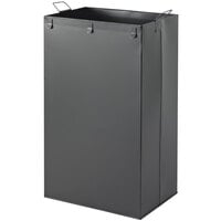 Commercial Zone 72720199 ArchTec Parkview 50 Gallon Black Rectangular Double Trash / Recycling Receptacle with Decals