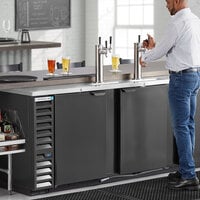 Beverage-Air DD94HC-1-B-069 (2) Triple Tap Kegerator Beer Dispenser - Black, (5) 1/2 Keg Capacity