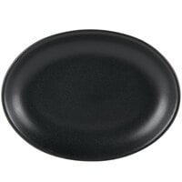 Hall China by Steelite International HL303130AFCA Foundry 11 1/2 inch x 8 1/2 inch Black China Oval Platter - 12/Case