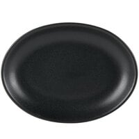 Hall China by Steelite International HL303130AFCA Foundry 11 1/2" x 8 1/2" Black China Oval Platter - 12/Case