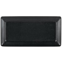 Hall China by Steelite International HL309060AFCA Foundry 12" x 6" Black China Wide Rectangular Times Square Platter - 6/Case