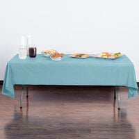Creative Converting 13025 54 inch x 108 inch Pastel Blue Disposable Plastic Table Cover