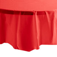 Creative Converting 703548 82 inch Classic Red OctyRound Disposable Plastic Table Cover