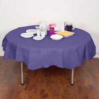 Creative Converting 923268 82 inch Purple OctyRound Tissue / Poly Table Cover