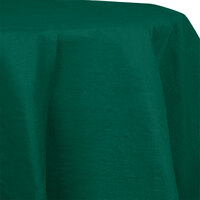 Creative Converting 923124 82 inch Hunter Green OctyRound Tissue / Poly Table Cover