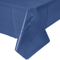 Creative Converting 010140B 54 inch x 108 inch Navy Blue Disposable Plastic Table Cover