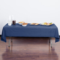 Creative Converting 010140B 54 inch x 108 inch Navy Blue Disposable Plastic Table Cover