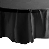 Creative Converting 703260 82" Black Velvet OctyRound Disposable Plastic Table Cover