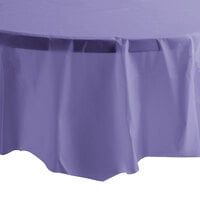 Creative Converting 703268 82" Purple OctyRound Disposable Plastic Table Cover