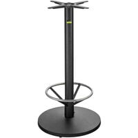 FLAT Tech UR22 22" Bar Height Self-Stabilizing Round Black Table Base with Foot Ring