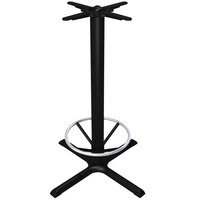 FLAT Tech KX30 30" x 30" Bar Height Self-Stabilizing Black Table Base with Foot Ring