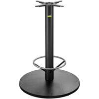FLAT Tech UR30 30 inch Bar Height Self-Stabilizing Round Black Table Base with Foot Ring