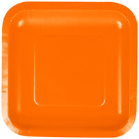 Creative Converting 453282 7" Sunkissed Orange Square Paper Plate - 18/Pack