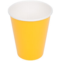 Creative Converting 561021B 9 oz. School Bus Yellow Poly Paper Hot / Cold Cup - 24/Pack
