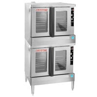 Blodgett ZEPHAIRE-100-G Double Deck Natural Gas Full Size Standard Depth Convection Oven with Draft Diverter - 100,000 BTU