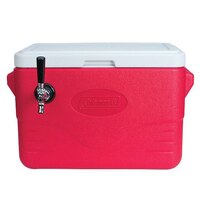 Micro Matic CB281R-70 Red 1 Faucet 28 Qt. Insulated Jockey Box with 70 ft. Coil