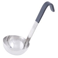 Vollrath 4970620 Jacob's Pride 6 oz. One-Piece Stainless Steel Ladle with Short Black Kool-Touch® Handle
