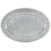 Carlisle 6402018 Grove 12 inch x 8 inch Smoke Oval Melamine Platter - 12/Case