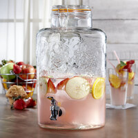 The Jay Companies 210261-GB 2.75 Gallon Style Setter Vineyard Fruit Glass Beverage Dispenser