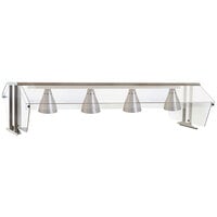 Eagle Group BS2-HT4-IL 63 1/2" x 36 1/4" Stainless Steel Buffet Shelf with 2 Sneeze Guards for 4 Well Food Tables