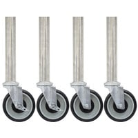Advance Tabco TA-25S-4 Stainless Steel Legs with 5 inch Swivel Stem Casters - 4/Set