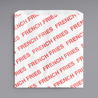 Carnival King 6 inch x 3/4 inch x 6 1/2 inch Extra Large Printed French Fry Bag - 2000/Case