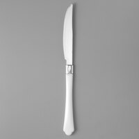 Silver Visions 7 1/2 inch Heavy Weight Plastic Knife with White Handle - 20/Pack