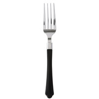 Silver Visions 7 inch Heavy Weight Plastic Fork with Black Handle - 20/Pack