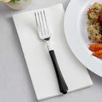 Visions 7 inch Heavy Weight Plastic Fork with Black Handle - 20/Pack
