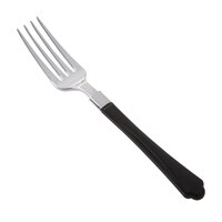 Silver Visions 7 inch Heavy Weight Plastic Fork with Black Handle - 480/Case