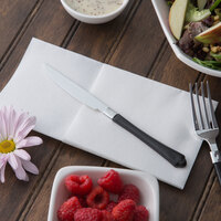 Silver Visions 7 1/2 inch Heavy Weight Plastic Knife with Black Handle - 480/Case
