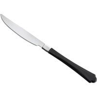 Visions 7 1/2 inch Silver Heavy Weight Plastic Knife with Black Handle - 480/Case