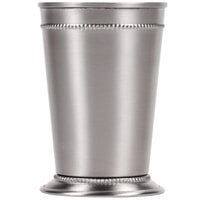 World Tableware JC-25 15 oz. Stainless Steel Mint Julep Cup with Beaded Trim