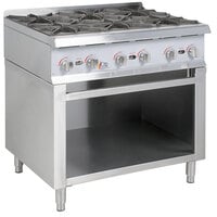 Cooking Performance Group 36RSBNL 6 Burner Gas Range / Hot Plate with Cabinet Base - 132,000 BTU