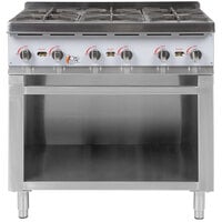 Cooking Performance Group 36RSBNL 6 Burner Gas Range / Hot Plate with Cabinet Base - 132,000 BTU