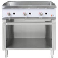 Cooking Performance Group 36GMSBNL 36 inch Gas Griddle with Manual Controls and Cabinet Base - 90,000 BTU