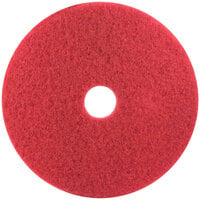3M 5100 11 inch Red Buffing Floor Pad - 5/Case