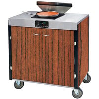 Lakeside 2065VC Creation Express Mobile Cooking Cart with 1 Induction Burner, 1 Filtration Unit, and Victorian Cherry Laminate Finish - 22 inch x 34 inch x 40 1/2 inch