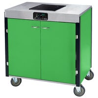 Lakeside 2065G Creation Express Mobile Cooking Cart with 1 Induction Burner, 1 Filtration Unit, and Green Laminate Finish - 22 inch x 34 inch x 40 1/2 inch