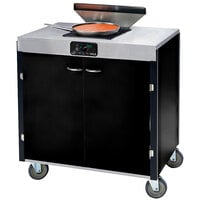 Lakeside 2065B Creation Express Mobile Cooking Cart with 1 Induction Burner, 1 Filtration Unit, and Black Laminate Finish - 22 inch x 34 inch x 40 1/2 inch
