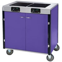 Lakeside 2075P Creation Express Mobile Cooking Cart with 2 Induction Burners, 1 Filtration Unit, and Purple Laminate Finish - 22 inch x 34 inch x 40 1/2 inch