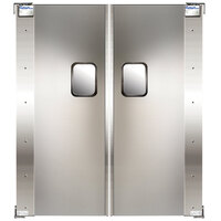 Curtron Service-Pro Series 20 Double Aluminum Swinging Traffic Door with Laminate Finish - 36 inch x 96 inch Door Opening