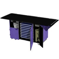 Lakeside 6855P Mobile Breakout Dining Station with Purple Laminate Finish - 95" x 30 1/2"